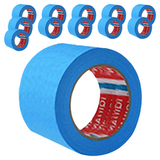 iQIHAN 칼라 마스킹 종이테이프 50mm x 15m, 블루, 12개