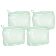 OUTSY 可密封 果凍QQ 矽膠食物夾鏈袋 顏色隨機 500ml 90g, 小巧款(18.8 x 4.6 x 16.5cm), 1個, 4個