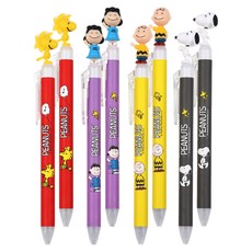 花生史努比角色吉祥物圓珠筆 0.5 毫米 4 件套, 查理布朗、史努比、伍德斯托克、露西范維爾特, 2組