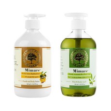 Mimare 奧勒岡精油洗髮沐浴露500ml+蜂蜜蘆薈潤膚乳500ml 溫和清潔保濕 適用各種膚質, 2瓶