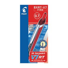 PILOT 百樂 按鍵鋼珠筆 0.7mm BX-RT-V7, 紅色, 12支