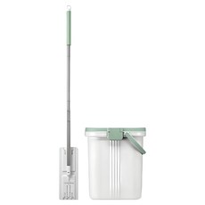 3M Scotch-Brite 百利 免手洗平板拖把刮水桶組 HFB001, 1組