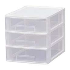 IRIS OHYAMA 愛麗思歐雅瑪 桌上型收納盒 ET-430 寬26cm, 白色, 3層, 1個