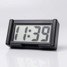꾸지 접착식 미니 LCD 디지털 시계, 블랙