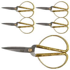 Life 徠福 鍍金龍鳳剪刀 193mm, 2044, 5支