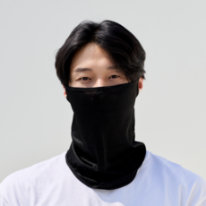 비안 숨쉬기 편한 햇빛가리개 귀걸이 쿨 마스크, 블랙, 1개