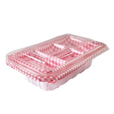 格紋飯菜分離便當, 10個, 1入