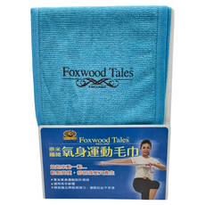 Foxwood Tales 狐狸村傳奇 氧身運動毛巾 100x20cm 台灣製, 藍色, 1條