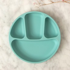 AGAFURA 4格矽膠餐盤, 薄荷綠, 單品
