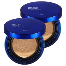 THE FACE SHOP 菲詩小舖 遮瑕防水氣墊粉餅Ex SPF50+ PA++++ 15g, V201 Apricot Beige, 2個