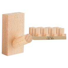 Sunland 北歐實木簡約掛鉤 櫸木，8x4x6cm，最大承重5kg，2入裝, SLSB006, 6組