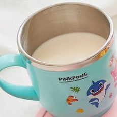 아이조움 핑크퐁 스텐 논슬립 컵, 혼합 색상, 1개