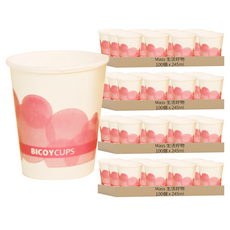 Mass 生活好物 一次性可分解環保紙杯 水墨 245ml, 100個, 4袋