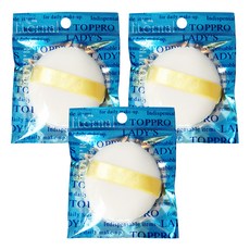 TOPPRO 純綿蜜粉撲, 3件, 無香味