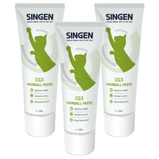 SINGEN 信元發育寶 CG3 貓用化毛膏 120g，含牛磺酸，幫助消化毛球，維持消化道機能，改善大便型態, 溫和化毛, 3條