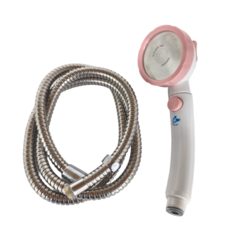 Water More 水摩爾 三段增壓可止水蓮蓬頭 附不鏽鋼軟管 23.5 x 5 x 8cm 188.5g, 1個, 顏色隨機