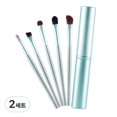 메이크업 브러쉬 + 케이스 세트 MAG5104, 블루, 2세트
