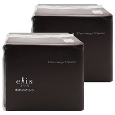 elleair 艾黎艾爾 elis 愛麗思 日本大王 ELIS 超薄蝶翼衛生棉 護翼型, 量多日用型(27cm), 17片, 2包