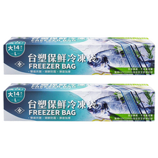 台塑 保鮮冷凍袋, L(27.3 x 26.8cm), 14張, 2盒