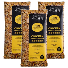 Doggy Willie 小犬威利 海藻牛蒡雞肉, 國產電宰去皮雞胸高蛋白質低熱量, 海藻補充鈣質強化骨骼與關節, 富含膳食纖維減少糞便異臭, 15g, 3包