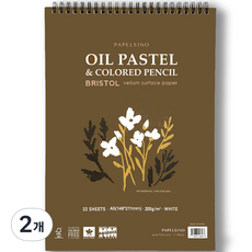 Papelchino油性粉蠟筆專用紙素描本 柳安紙 弹簧型, A5, 22張