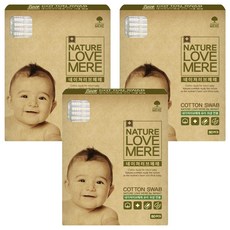 NATURE LOVE MERE 獨立包裝嬰幼兒棉花棒, 80支 3盒