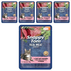 Snappy Tom 幸福貓 無穀貓餐包, 真肉牛肉與蔬菜口味, 牛肉 + 蔬菜, 85g, 5包