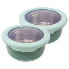 TeDeMeI 特得美 圓形不鏽鋼保鮮盒 顏色隨機, 2個, 2個容器 + 2個蓋子