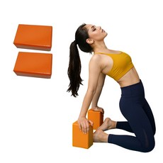 사비나 폼브릭 스트레칭 요가블럭, 오렌지, 2개