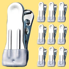 리빙홈디테일 스테인레스 집게, 그레이, 10개