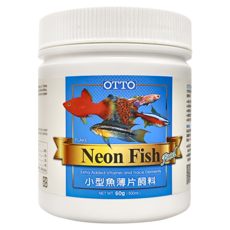 OTTO 建興水族 小型魚薄片飼料, 60g, 1瓶
