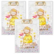 BEAUTY AND THE BEAST 美女與野獸 夢想公主流沙版夾 BF083-3, 貝兒, 3個