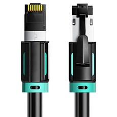 山澤 Cat.8超極速40Gbps傳輸雙屏蔽抗干擾電競工程網路線 1M, 黑色, 1條