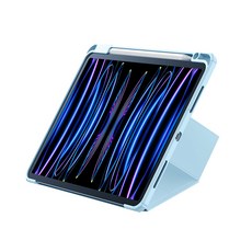 베이스어스 각도조절 펜슬 커버 태블릿PC 케이스, 블루, 1개