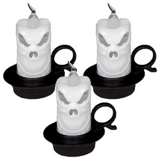 3"亮燈蠟燭油燈擺飾, 白色