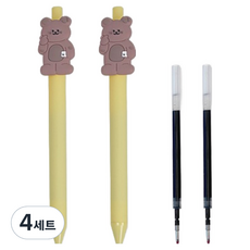 Dona與朋友們 角色軟質原子筆 Bonggu + 筆芯組 0.5mm, 淺黃色, 4套