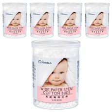 Simba 小獅王辛巴 粗紙軸棉花棒, 120支, 5罐