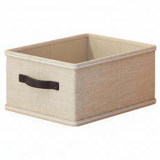 小麥購物 大容量日式布藝可折疊衣物收納盒 附蓋 12格, 米色, 1個