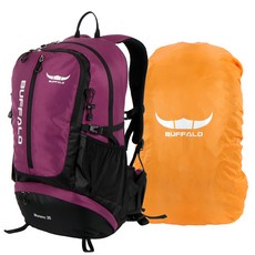 BUFFALO 字母印花登山後背包 35L, 紫色