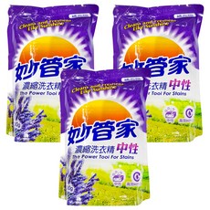 妙管家 中性濃縮洗衣精 補充包, 低泡沫好沖洗 溫和不傷衣料 薰衣草香, 2kg, 3包