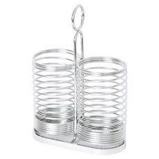 로긴 올스텐 304 스프링 2구 원형 수저통, 실버, 1개