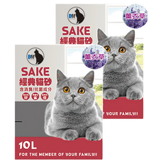 SAKE 細球礦砂 薰衣草 10L(6kg) 低粉塵 貓砂, 2包