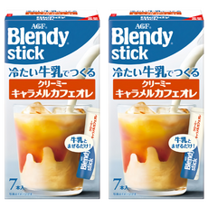 AGF Blendy 咖啡牛奶歐蕾 焦糖風味, 6.5g, 7包, 2盒