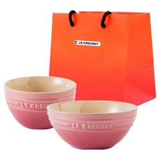 르크루제 1인 밥 앤 국 식기, 로즈쿼츠, 밥그릇, 국그릇, 쇼핑백 S, 1개