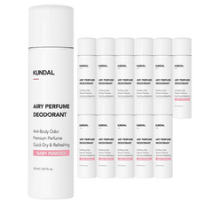 쿤달 에어리퍼퓸 데오드란트 스프레이 베이비파우더향, 150ml, 12개