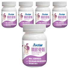 A star 犬專用關節骨骼粉, 添加二型膠原蛋白, 添加軟骨素營養保健, 添加維生素D, 維護骨骼/關節, 60g, 5罐
