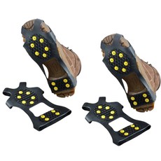 Hanbyulnara 男女通用登山用雪地防滑便攜式冰爪 4入, 黑色