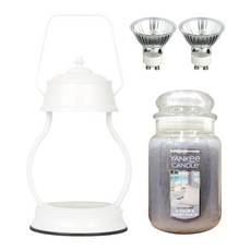 YANKEE CANDLE 香氛蠟燭+蠟燭暖燈+燈泡 2入, 雪