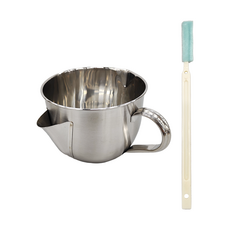 minono 米諾諾 304不鏽鋼隔油碗 附刷套組, 隔油碗18.5 x 16.5 x 10cm + 清潔刷17 x 1 x 0.5cm, 6組