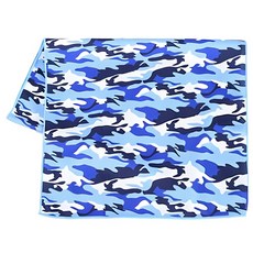 PORA BELLA 迷彩風透氣吸濕排汗運動涼感巾 加大款 CT011, D, 1條, D 藍色